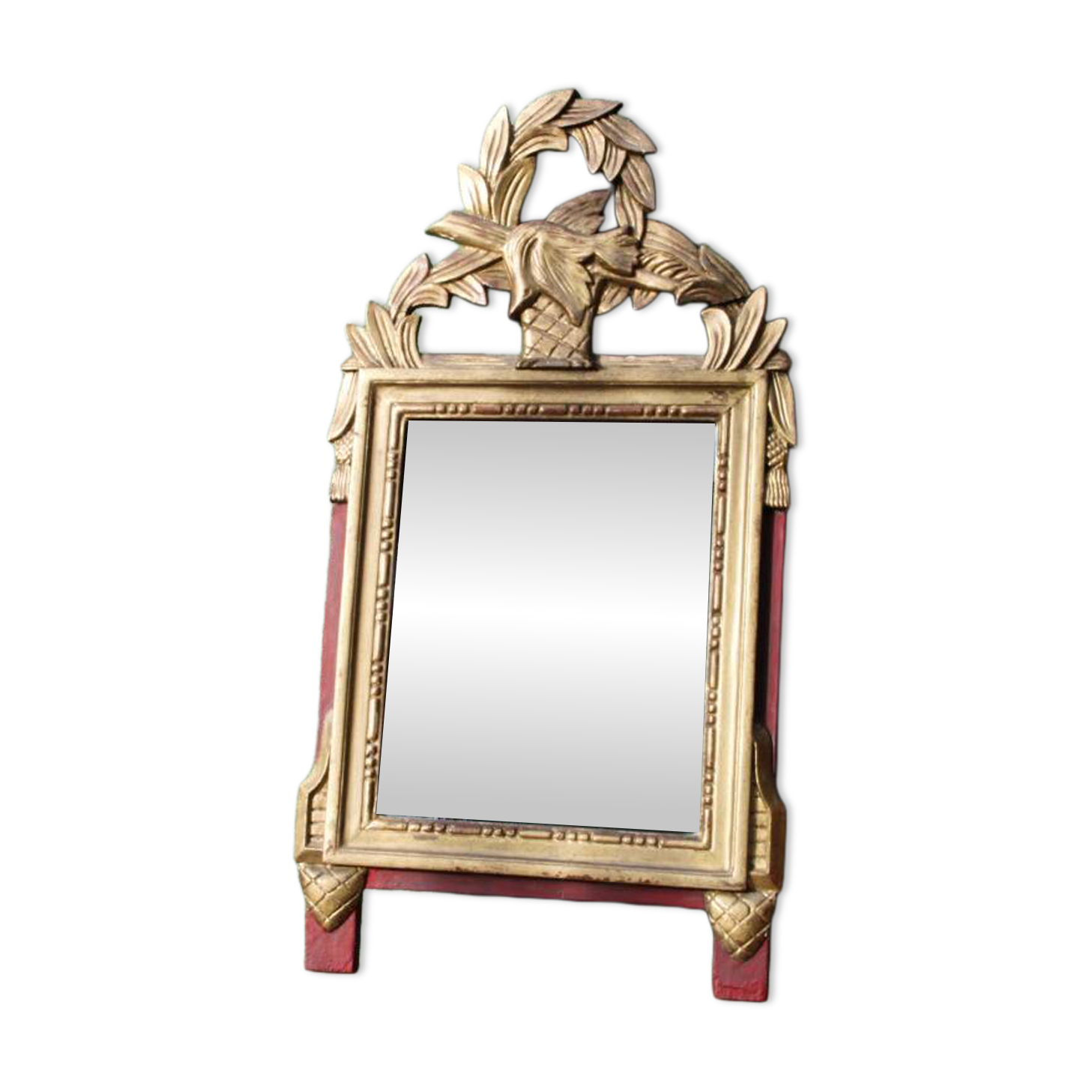 Carved wooden fronton mirror, Louis XVI style