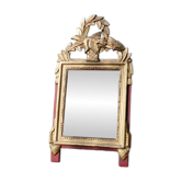 Miroir fronton en bois sculpté, style Louis XVI