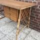 Vintage desk with 3 rattan drawers by Louis Sognot 1960