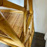 Vintage bamboo rattan shelf bookcase
