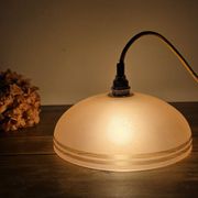 Pendant light, frosted pink glass