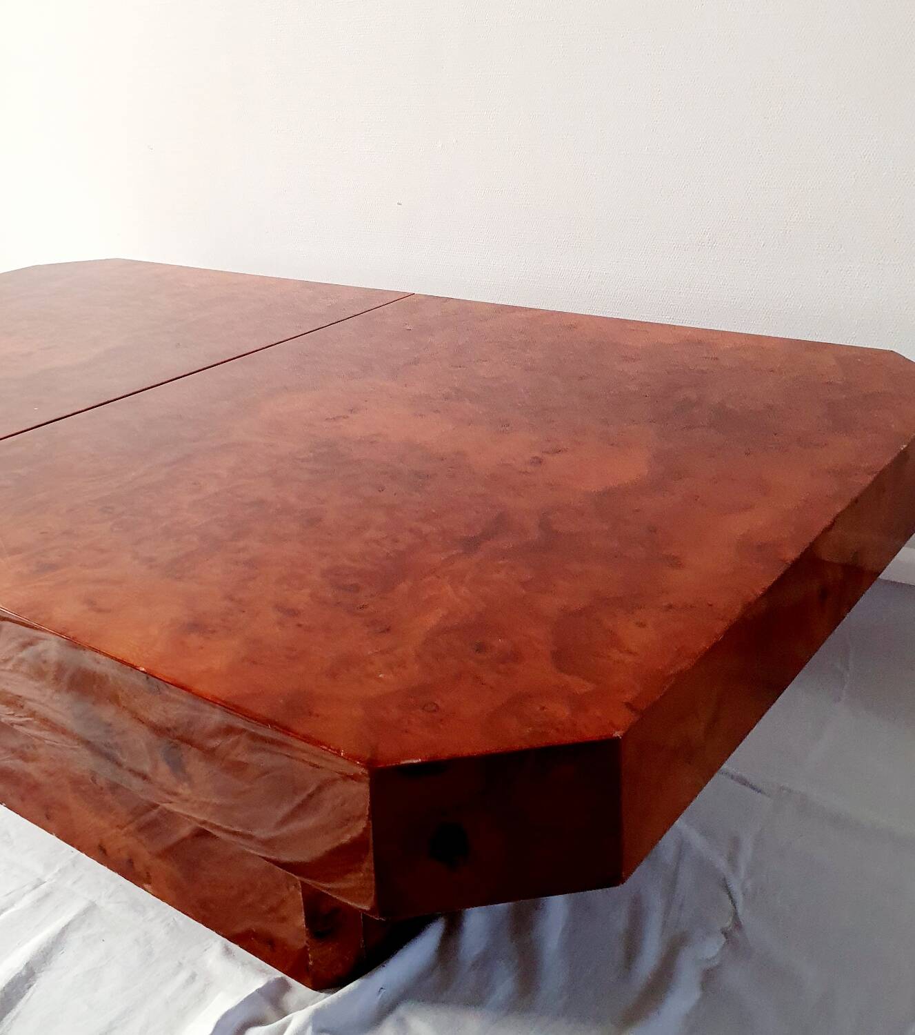 Elm burl coffee table, 70s