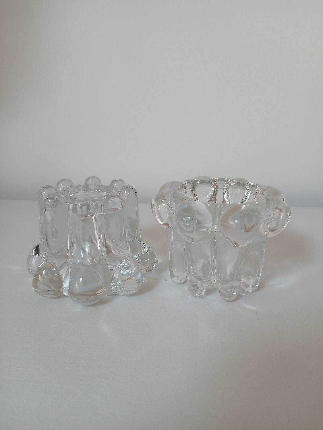 Set of 2 glass candle holders, Reims