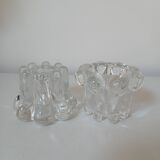 Set of 2 glass candle holders, Reims