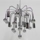 Suspension Spoutnik vintage avec 9 points lumineux et 16 globes chromés
