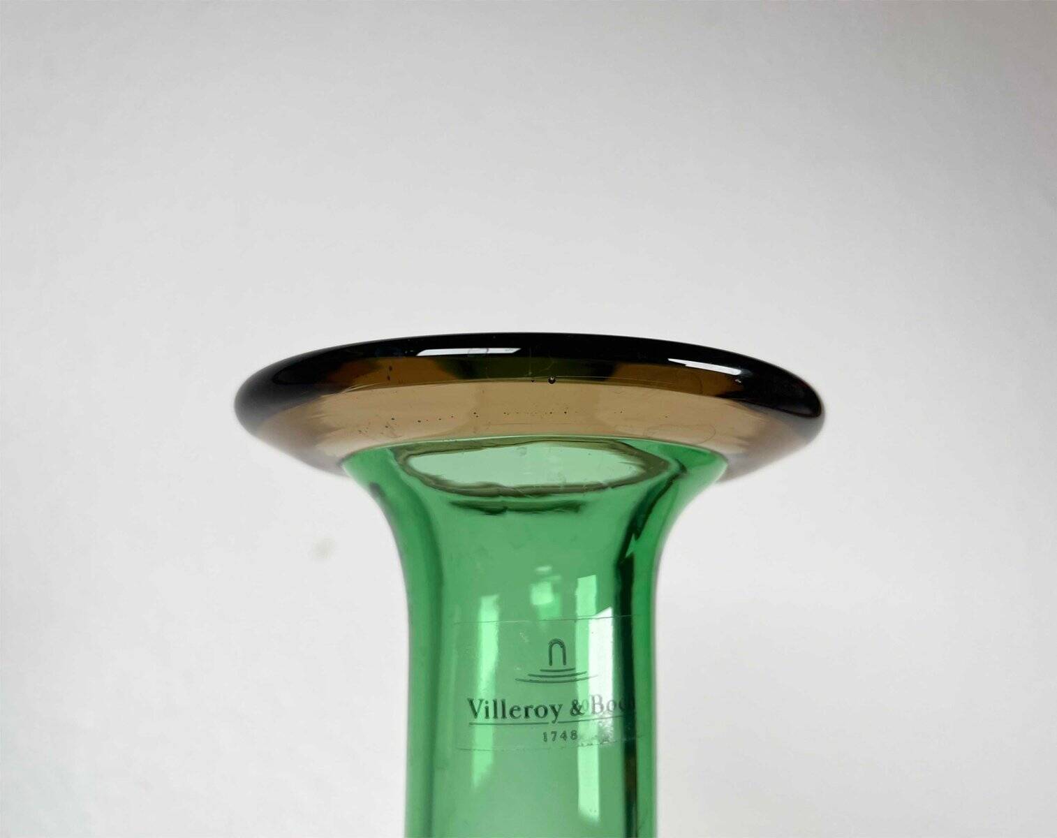 Grand vase en verre allemand vintage de Villeroy & Boch