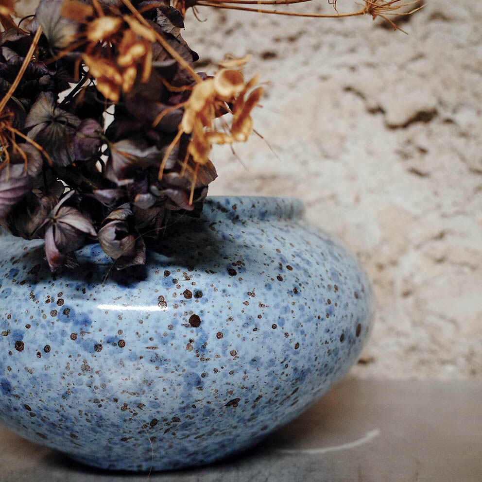 Speckled ceramic vase