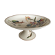 Assiette montée à gateaux en terre de fer 19e fleurs et oiseaux