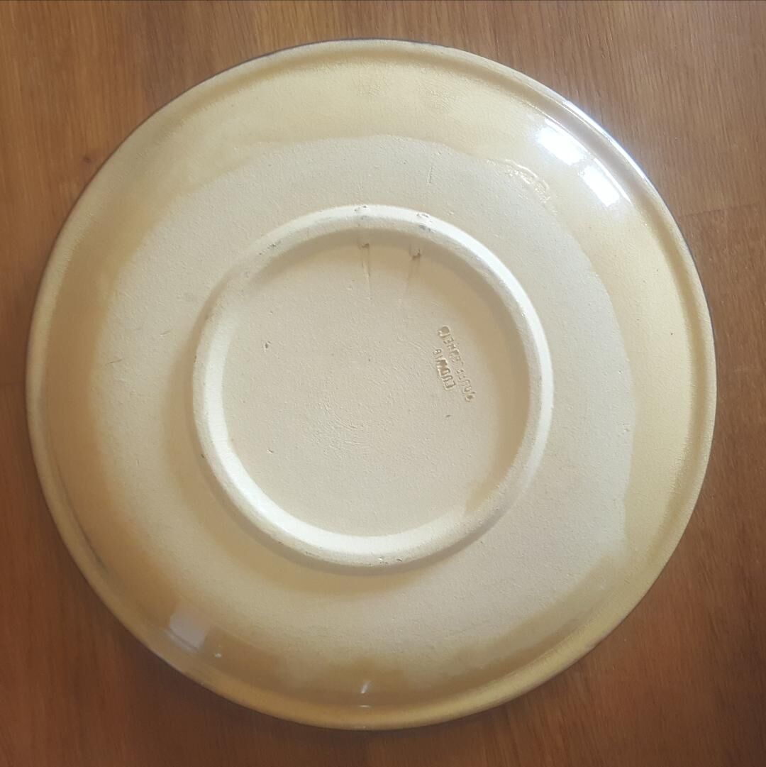 Assiette décorative Alsace Soufflenheim bleue Diamètre 23 cm