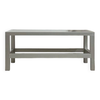 Coffee table in aluminum and tinted mirror glass