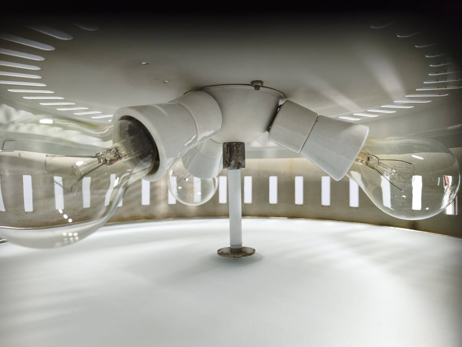 Space Age UFO Chandelier, Metal and Glass, Czechoslovakia 1970s