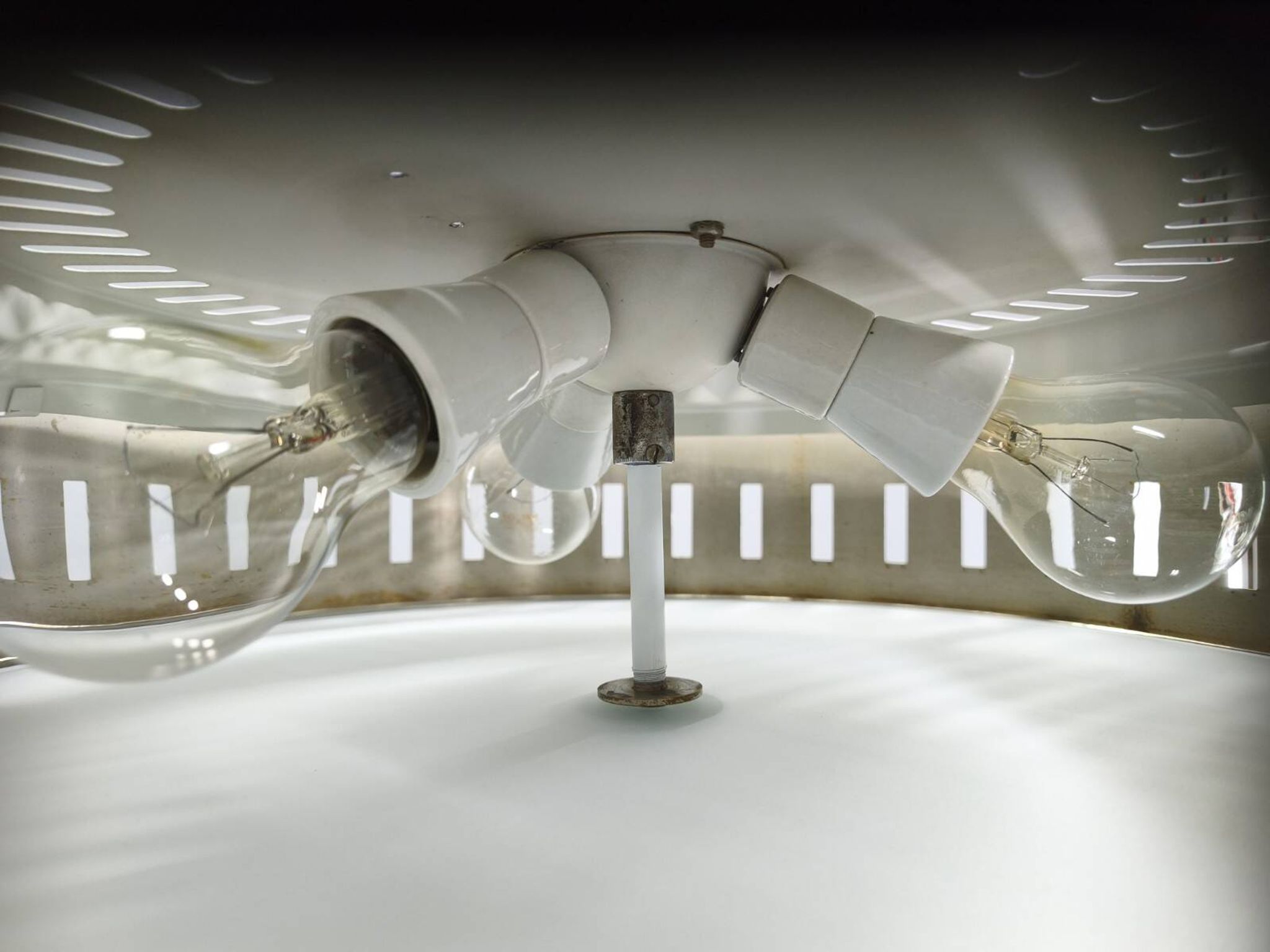 Space Age UFO Chandelier, Metal and Glass, Czechoslovakia 1970s