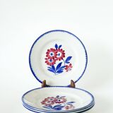 Set of 4 Gien dessert plates, Cancale model, 1970