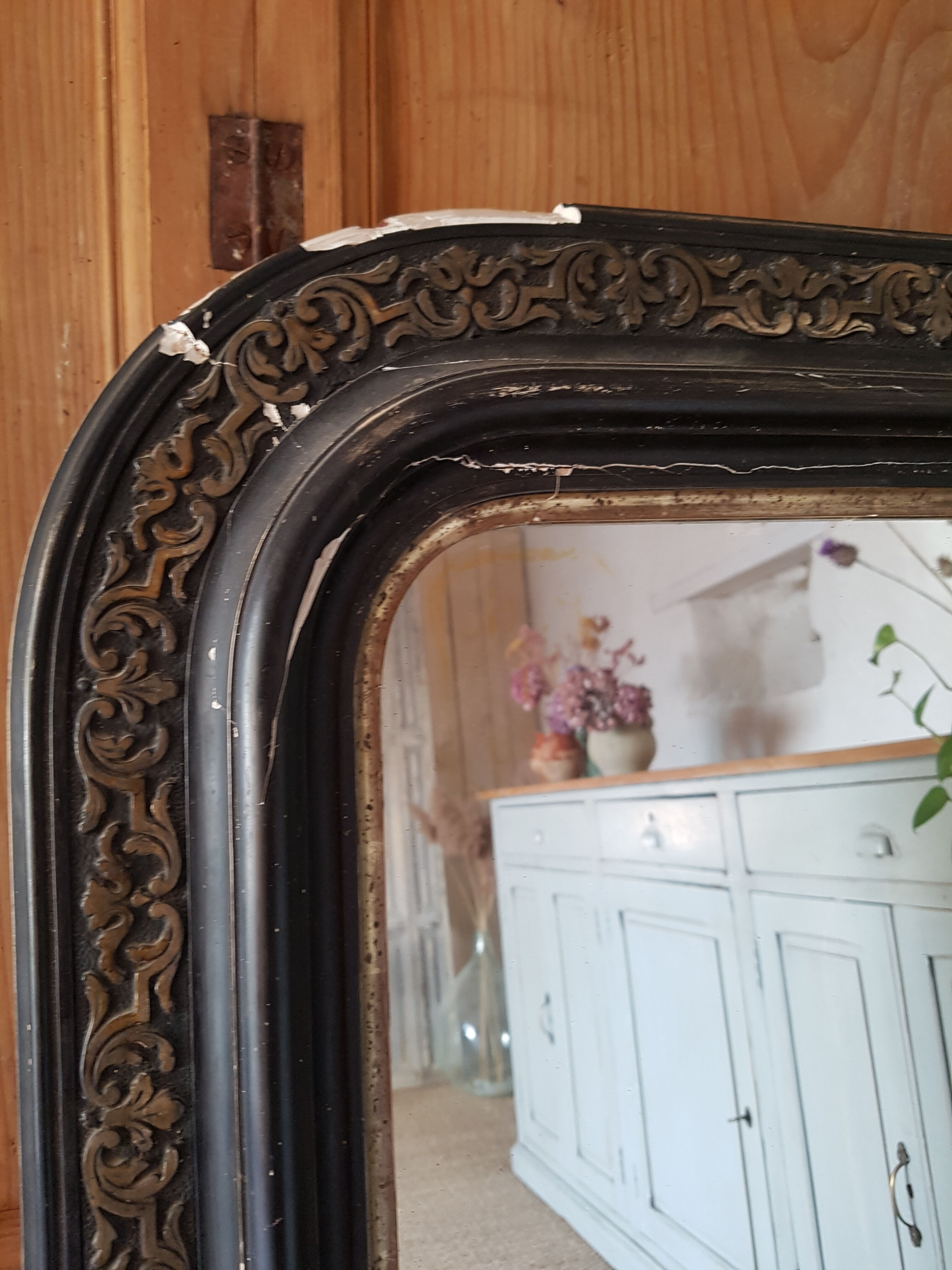 Black mirror Louis Philippe style, 104x79 cm