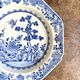Octagonal deep plate from the Compagnie des Indes in blue porcelain