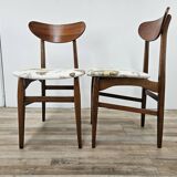 70s teak dining room chairs Scandinavian design