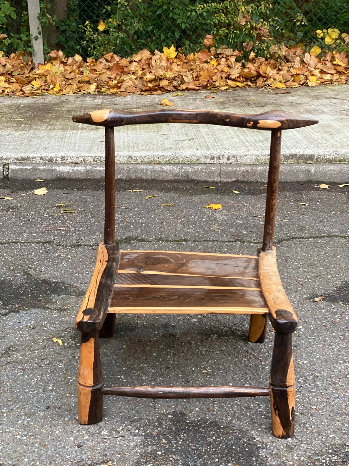 Hand-carved African chair from Ivory Coast