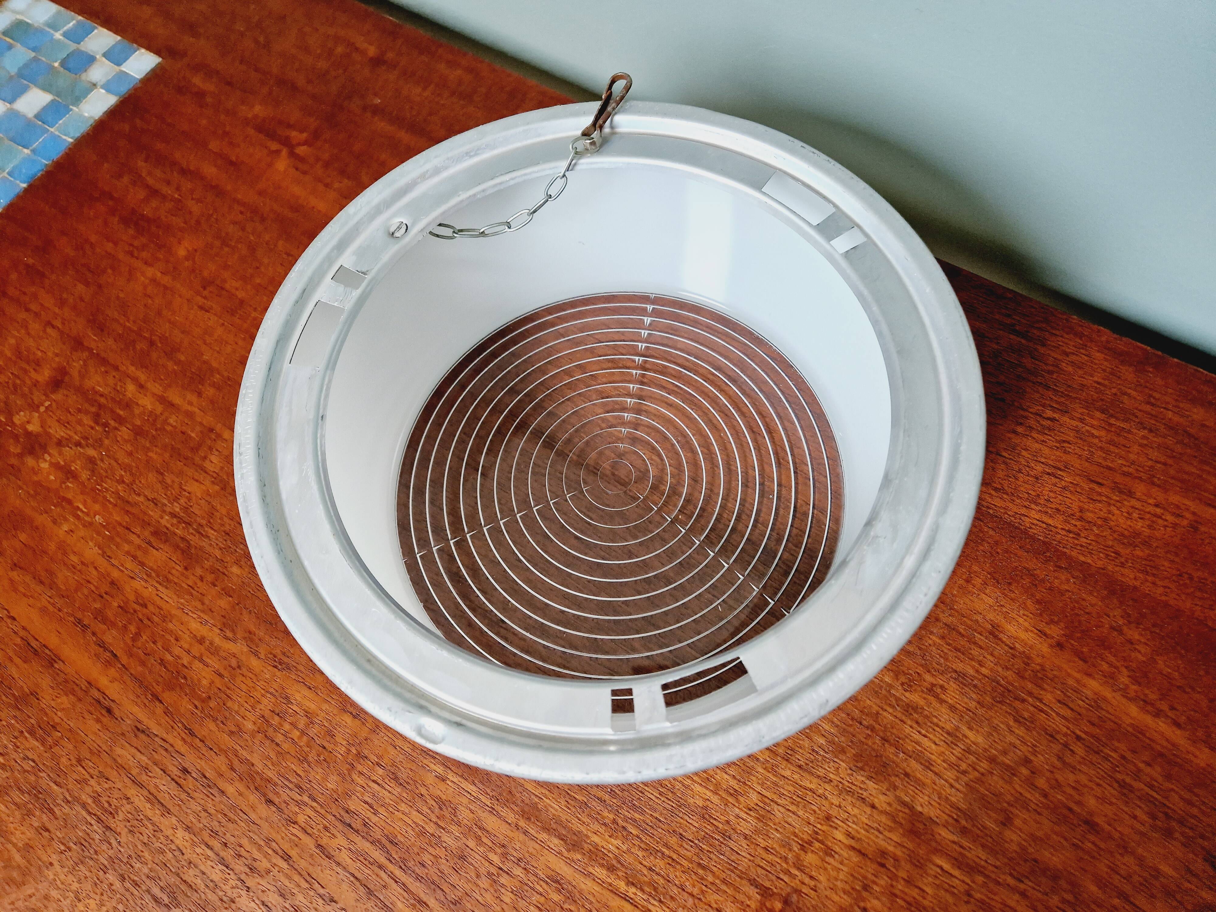 Plafonnier industriel Holophane en verre opaline blanc et transparent (7 disponibles)