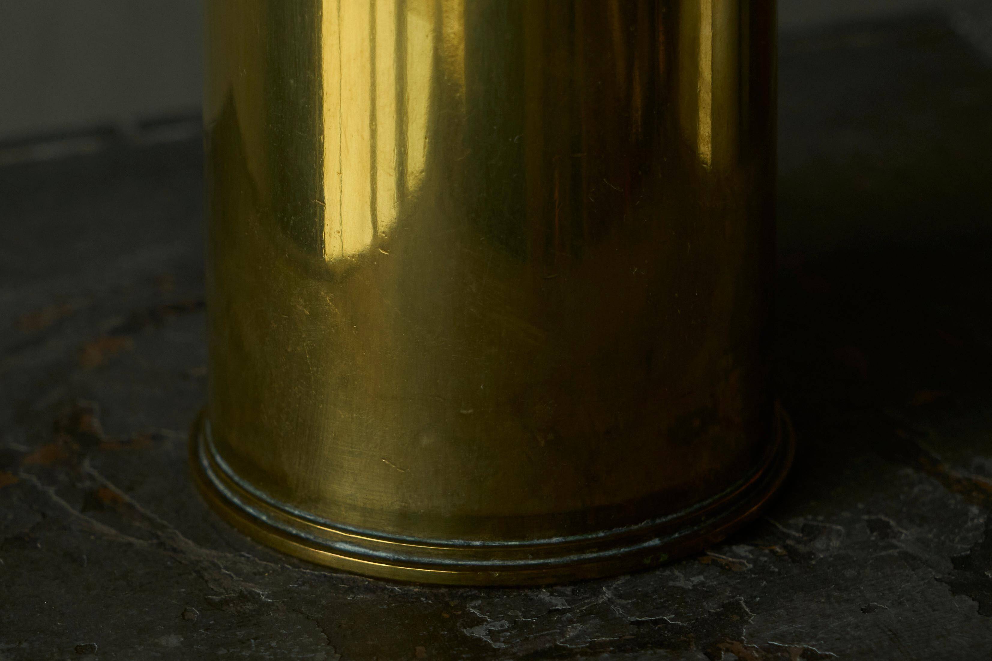 Patinated perforated brass vase from the 1920s.