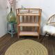 Vintage wicker and bamboo shelf