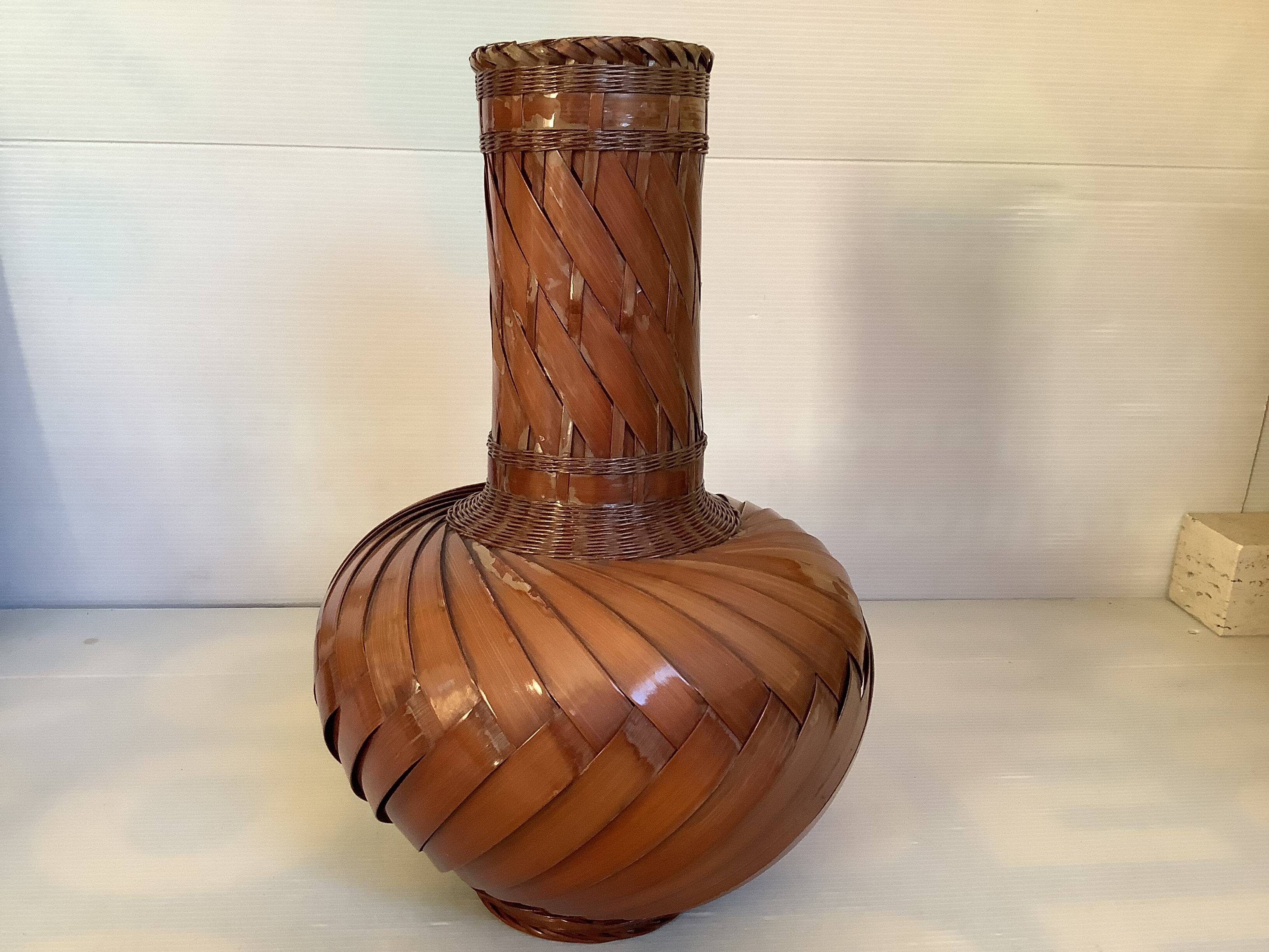 Large bamboo ikebana vase