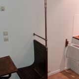 Lot of two wooden subway chairs with table