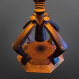 Hand crafted Wabi Wabi table lamp with raffia shade, Netherlands 1930s