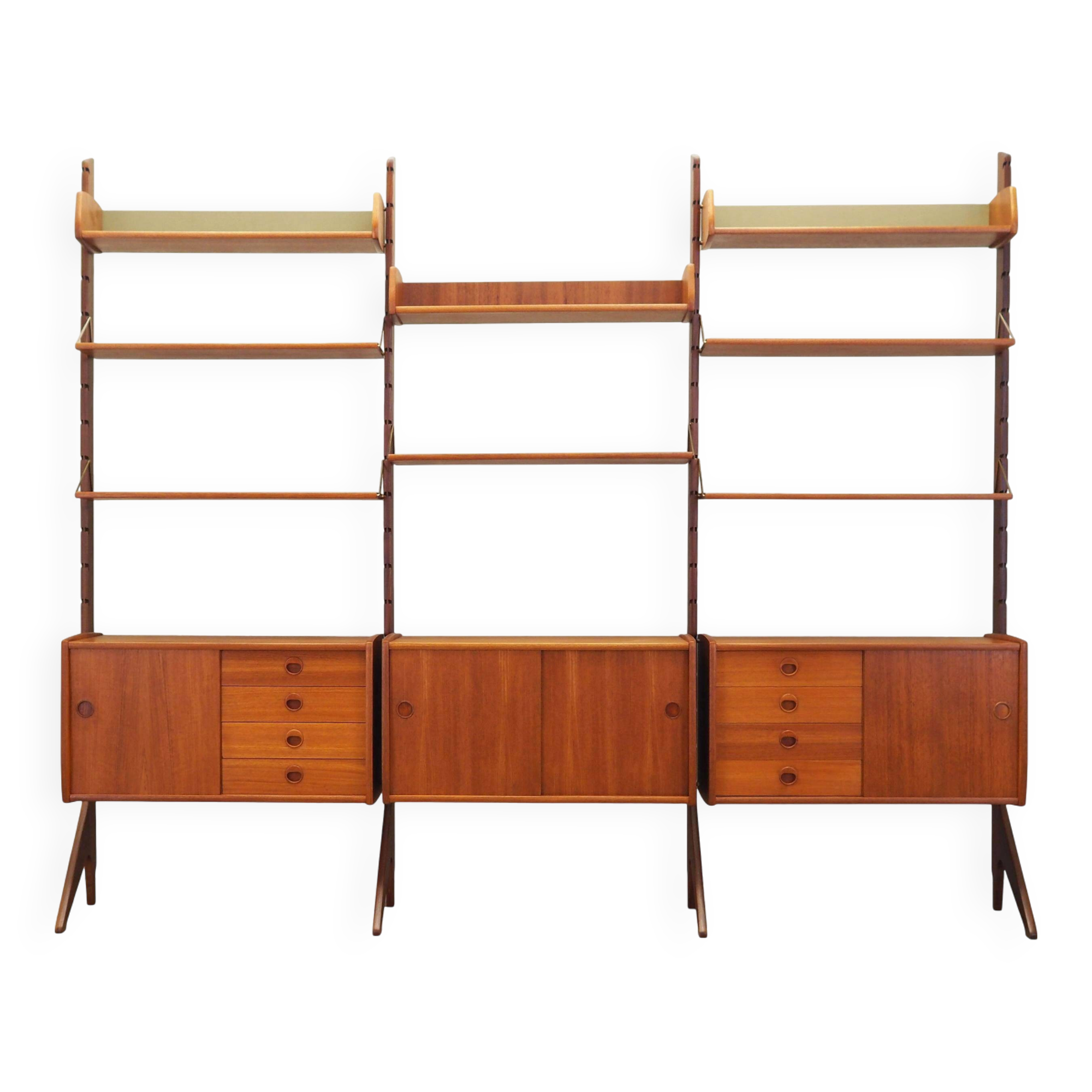 Teak system bookcase, Norwegian design, 1960s, production: Blindheim Mobelf