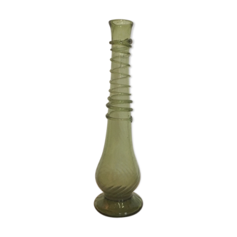 Cypress green optical glass vase