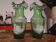 Magnificent pair of antique blown glass vases with enamel.