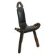 Mid Century Brutalist Tripod Chair Pine Faux Leather Spain