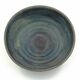 Large dish ceramic salad bowl blue color signed