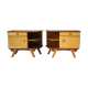 Paire de chevets vintage en bois pieds compas
