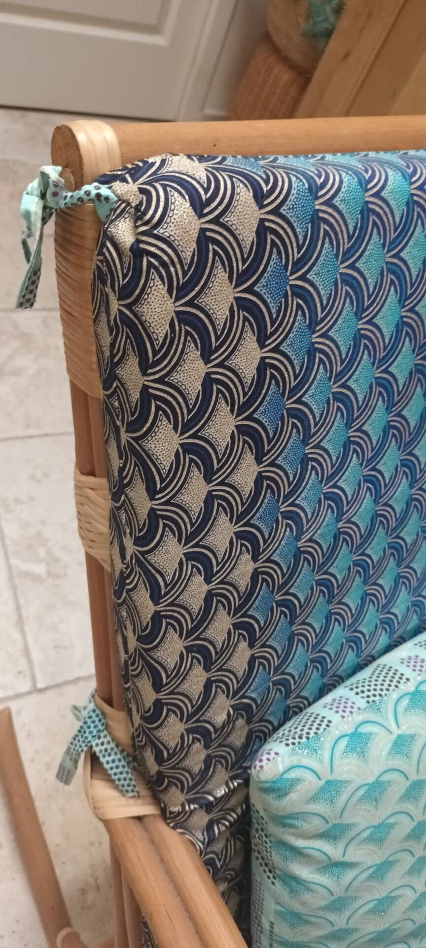 Rocking-chair en rotin