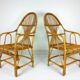 2 fauteuils vintage bambou rotin 1960