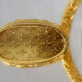 Small glass and gilt bronze ashtray Fleurs de lys