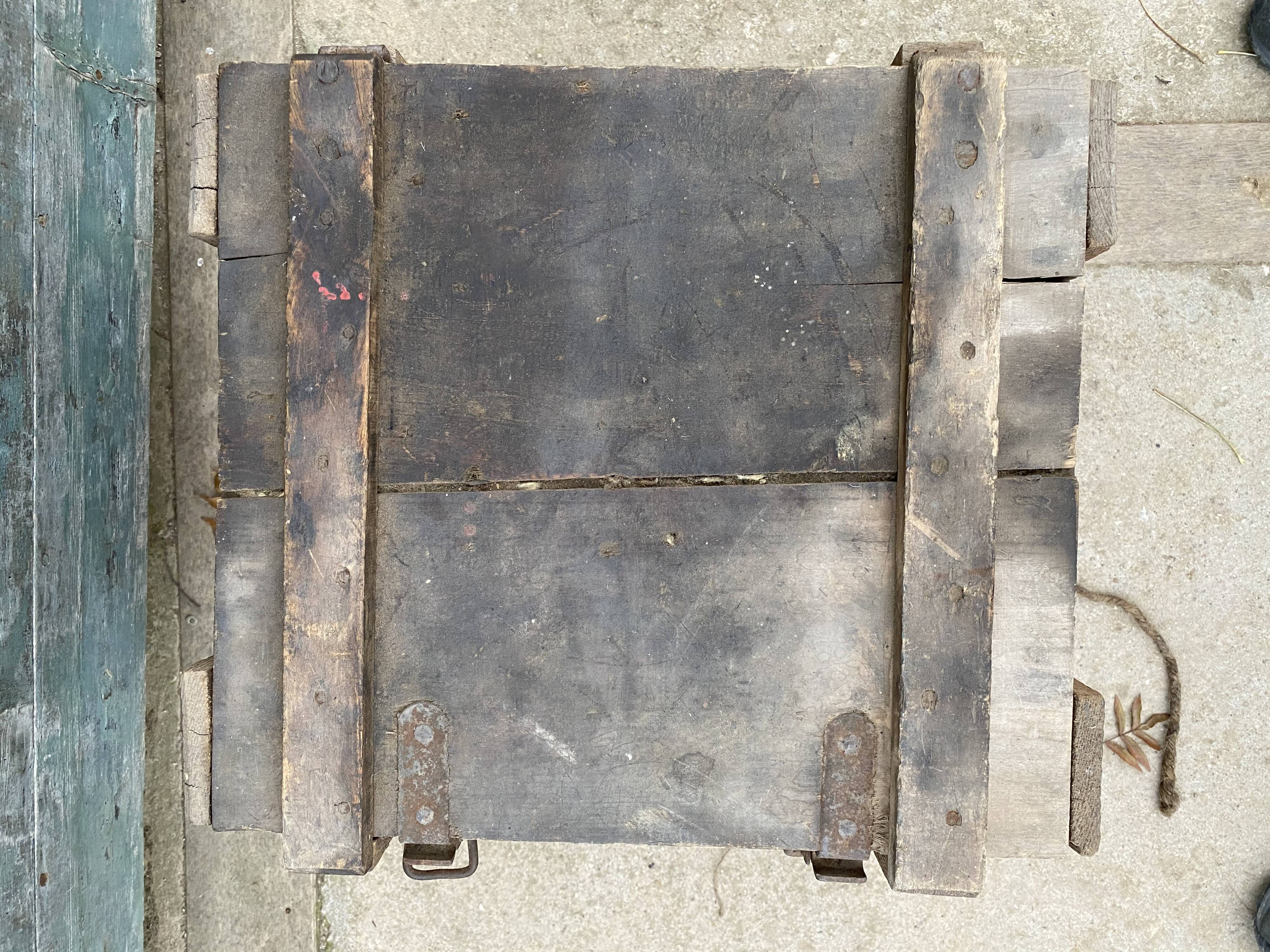 Ancient timber maritime military crate