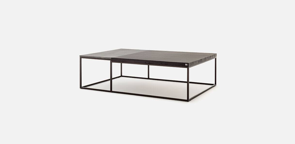 Rolf Benz 985 coffee table in black stained solid oak and natural stone.