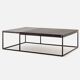 Rolf Benz 985 coffee table in black stained solid oak and natural stone.