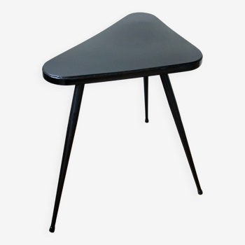 Black formica tripod side table