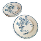 Ensemble de 6 assiettes à dessert Gien terre de fer modèle Capucines