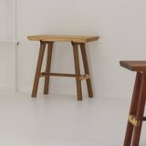 Contemporary handcrafted stool / end table in solid oak and ash wood