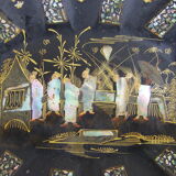 Table basket in boiled cardboard and mother-of-pearl Napoleon iii