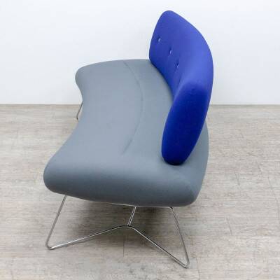 Allermuir Freeflow sofa in blue and grey fabric