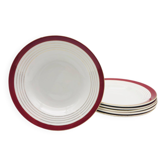 6 soup plates stamped “Sarreguemines”, “Regence” model