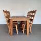 Olm wood brutalist wabi sabi dining set / 6 chairs / table