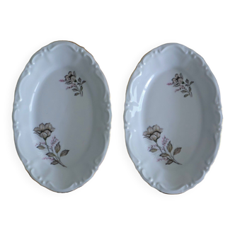 Lot de 2 raviers en porcelaine italienne Tognana