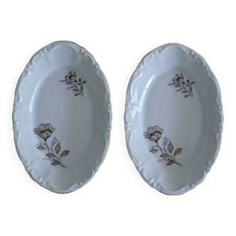 Set of 2 Italian porcelain raviers Tognana