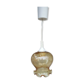 Suspension vintage en verre couleur miel
