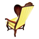 Wingback armchair in walnut in the French Regency style with stretcher in